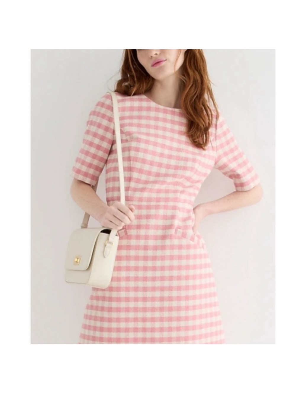 J. Crew Pink Gingham Sheath Dress - Brand